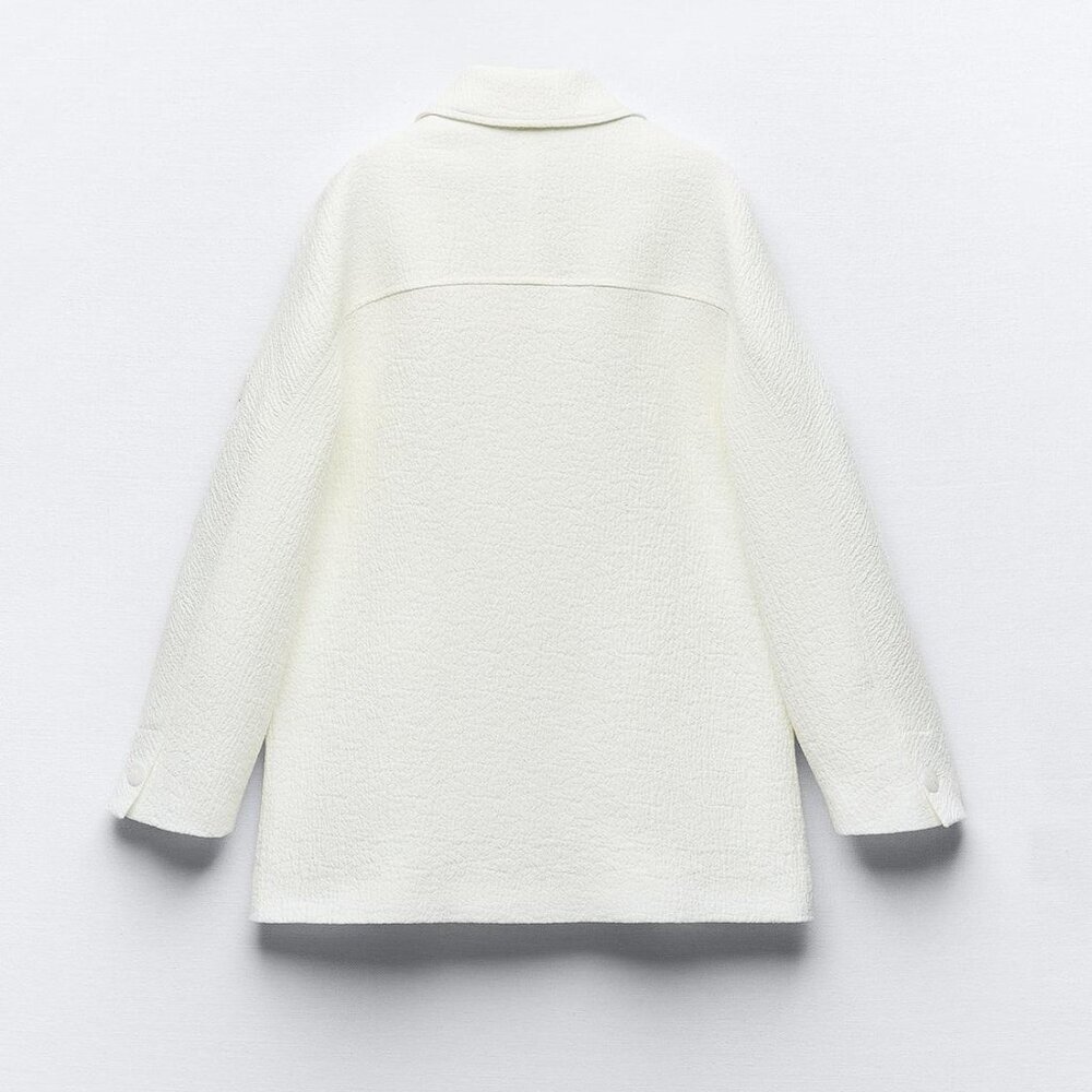Zara Women TEXTURED COAT Size M NEW WITH TAG! - Picture 7 of 9